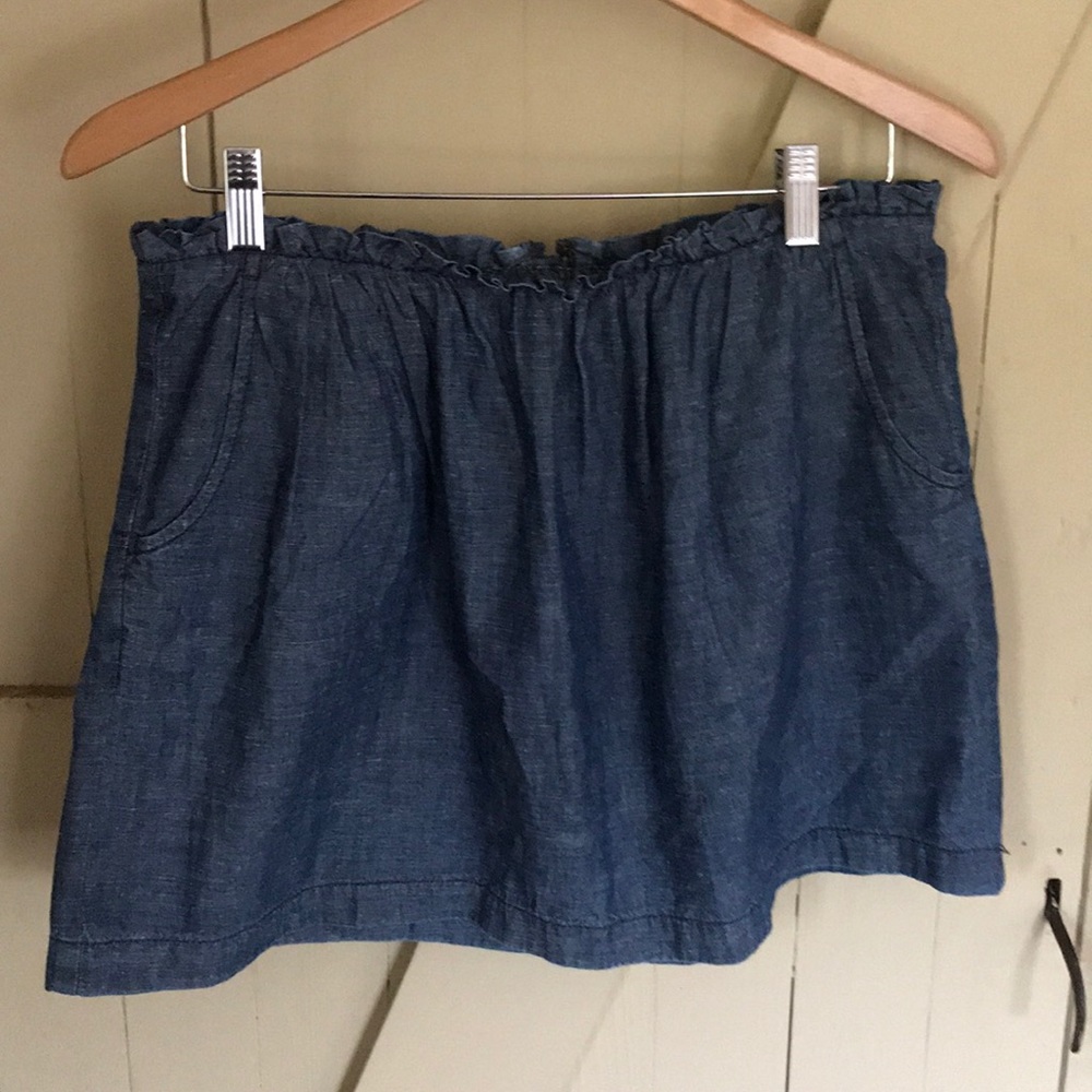 Denim Mini from J.Crew with Gingham Lined Pockets!